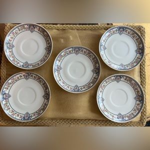 Vintage Set Of 5 Hutschenreuther Selb Bavaria 5-1/2” Saucers 
Stamped-Yale